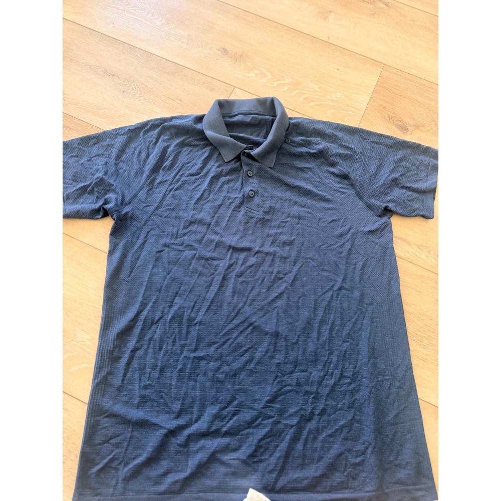 Lululemon Metal Vent Tech Polo Mens XL Navy Blue Good Short Sleeve Shirt 284